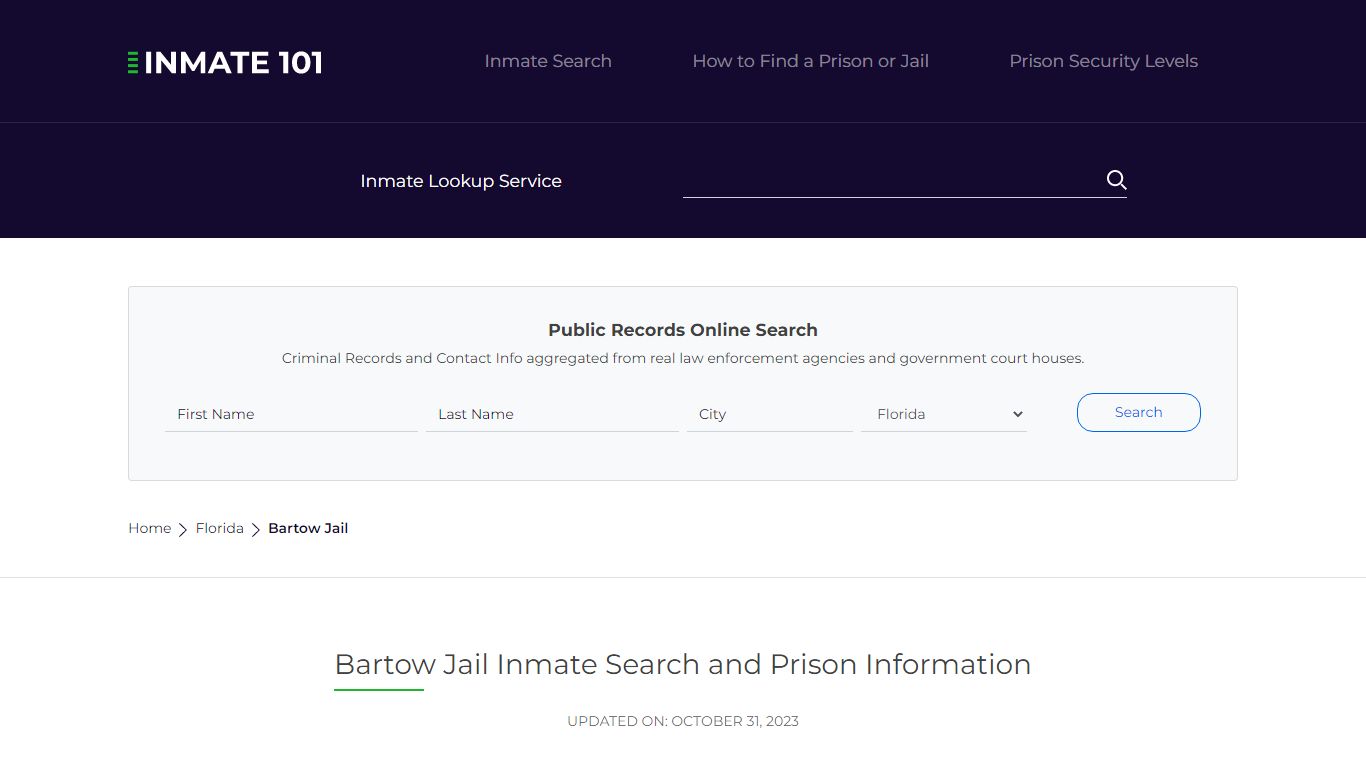 Bartow Jail Inmate Search and Prison Information